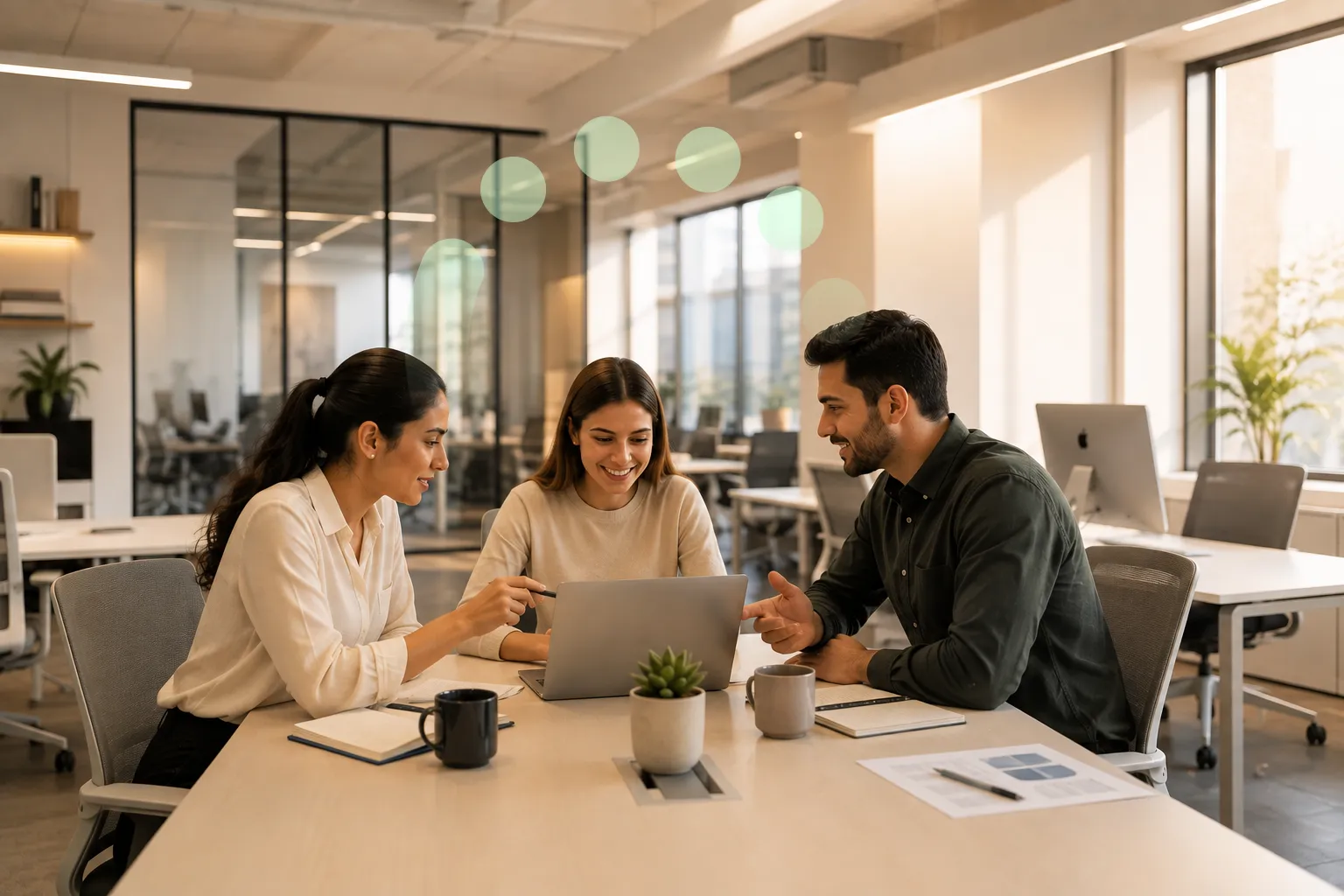 Equipo de especialistas trabajando en conjunto
